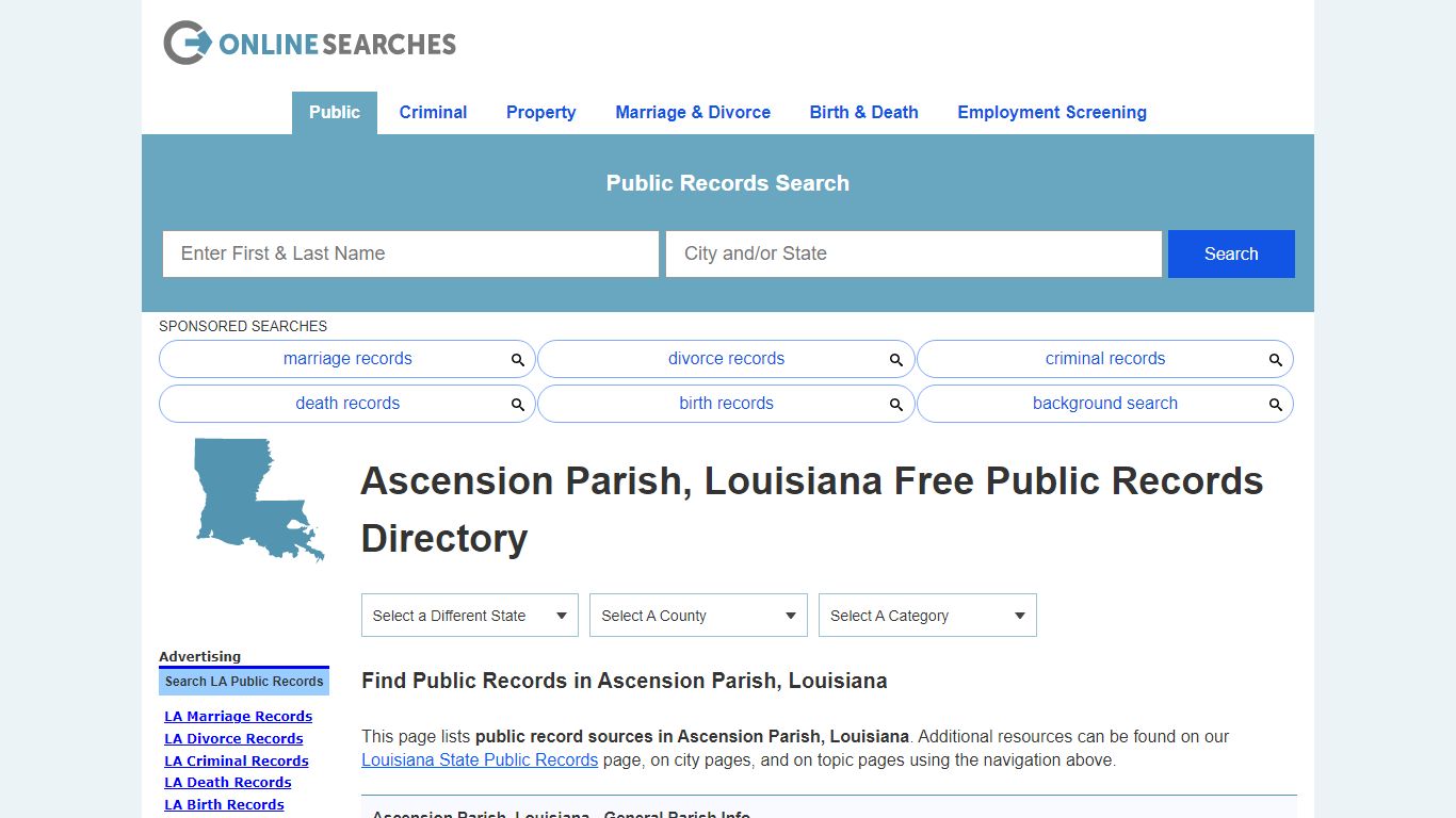 Ascension Parish, Louisiana Public Records Directory
